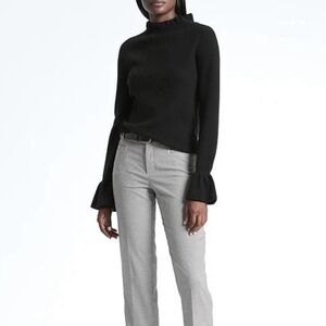 Merino Wool Black Ruffle Cuff Turtleneck Sweater By Banana Republic - NWTS